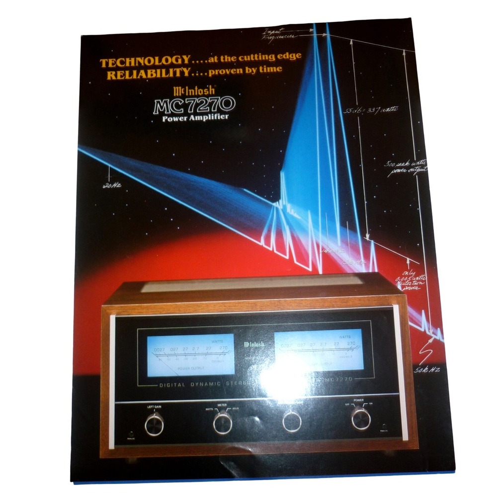 Vintage McIntosh MC 7270 Power Amplifier Original Sales Brochure Specifications